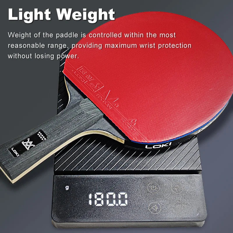 LOKI ARTHUR 9 Star Table Tennis Racket Carbon Offensive Lightweight Ping Pong Racket Paddle Bat with Sticky Rubber ITTF Approved - Shoppiline