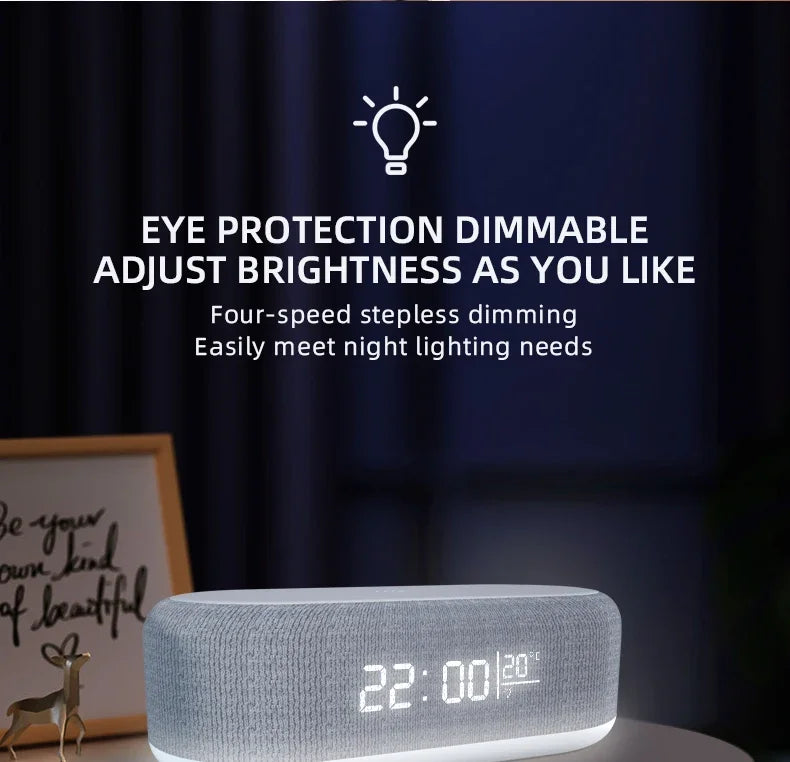 Alarm Clock Wireless Chargers Pad Phone Bedroom Lamp Night Light Desk Thermometer For iPhone 17 16 15 14 13 Fast Charging Dock - Shoppiline