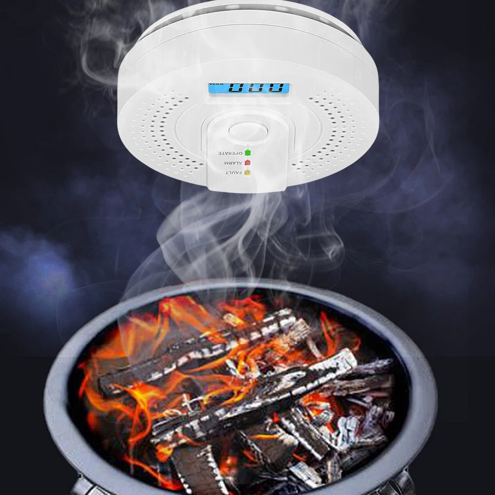 Digital Carbon Monoxide Detector Sound Warning Battery Powered CO Gas Monitor Alarm Detector Portable CO Detector Home Use