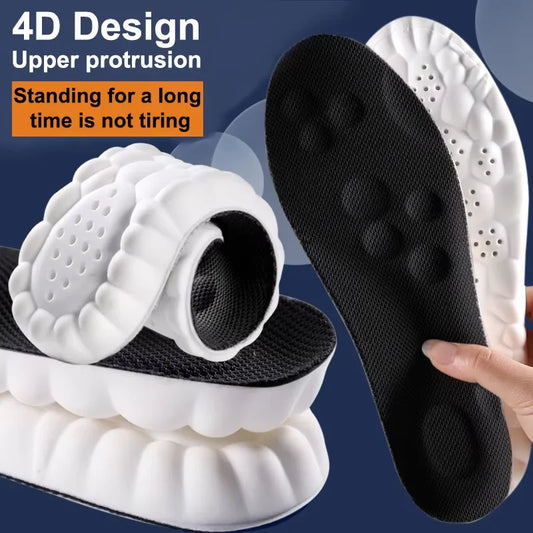5D Sports Insoles for Shoes PU Soft Running Insole for Feet Breathable Shock Absorption Shoe Sole Arch Support Orthopedic Insert