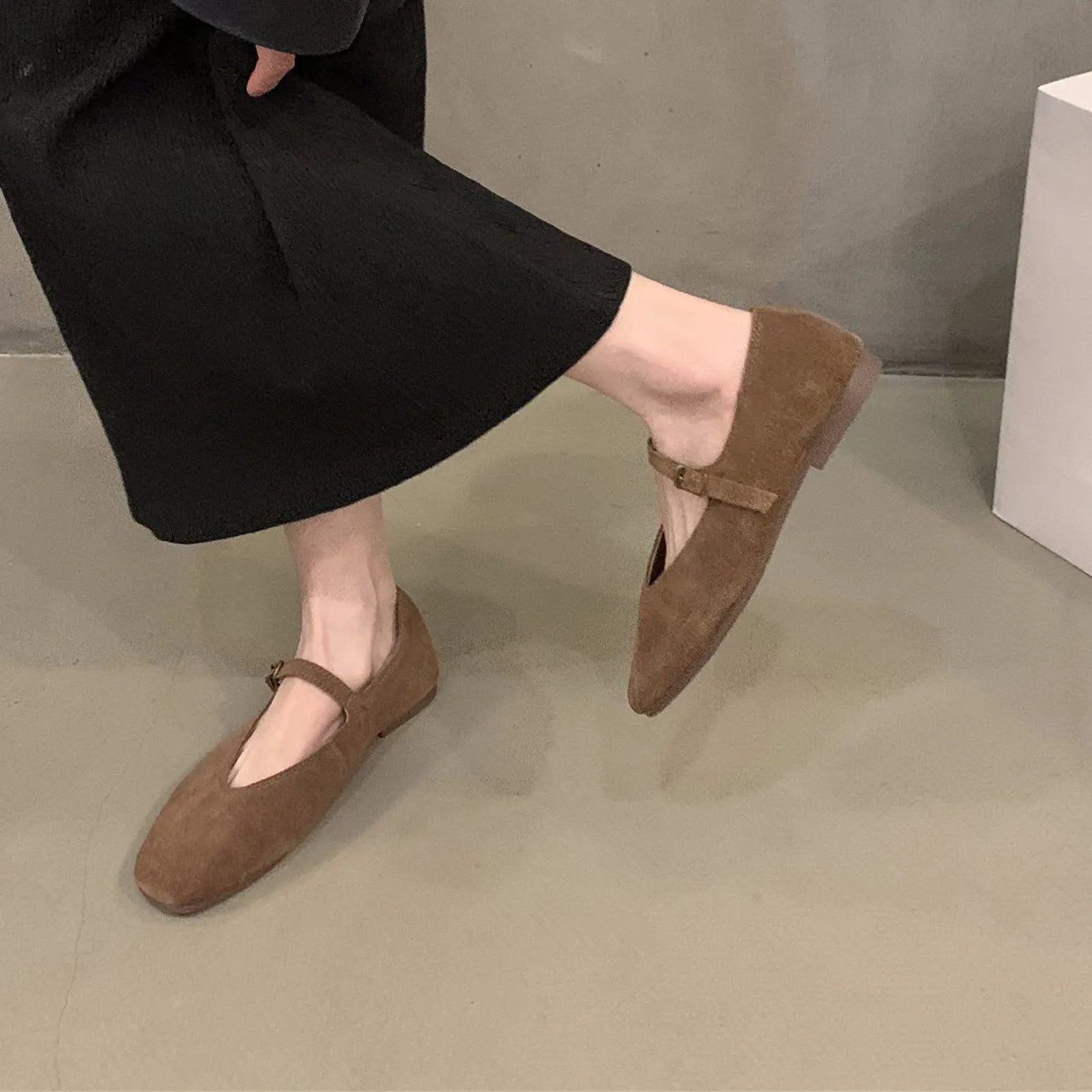 Bailamos 2024 Frühling Neue Marke Damen Flats Runde Zehen Kniehohe Slipper Damen Casual Ballettschuhe Weiches Leder Elegante Anzugschuhe