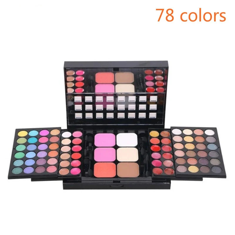 Palette de fards à paupières pailletés 40/74/78 couleurs Mat Imperméable Longue Tenue Poudre Compacte Trousse de Maquillage Outils de Maquillage pour Femmes