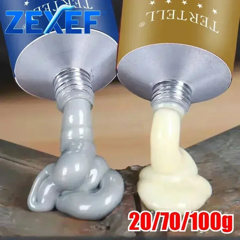 ZEXEF Colle haute température pour métal, réparation de soudure, forte résistance, magique AB, Adhésif Bi-composant pour Plastique et Bois