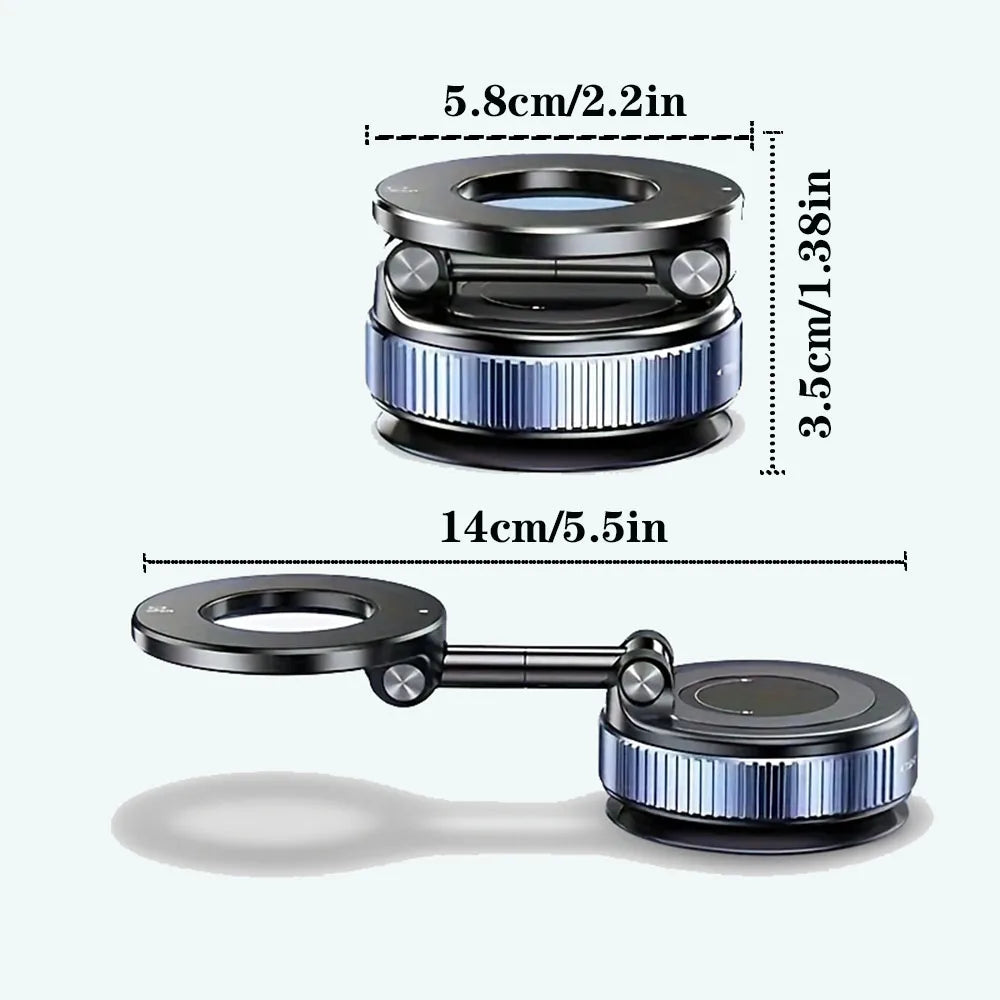 [Upgrade 360° Phone Holder] 360° Adjustable Vacuum Magnetic Mount Car Phone Holder Upgrade Version Compatible with Cars Mirrors