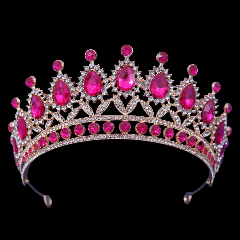 Baroque Vintage Crystal Tiaras And Crowns Rhinestone Queen Pageant Prom Diadem Crown Bridal Wedding Hair Accessories Jewelry