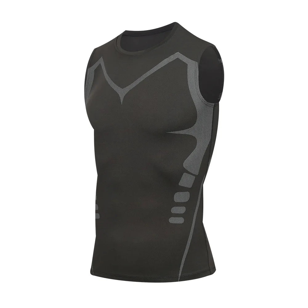 2025 Compressed T-shirt Men's sportswear Running T-shirt Elastic Quick-drying Exercise T-shirt for men exercising in the gym