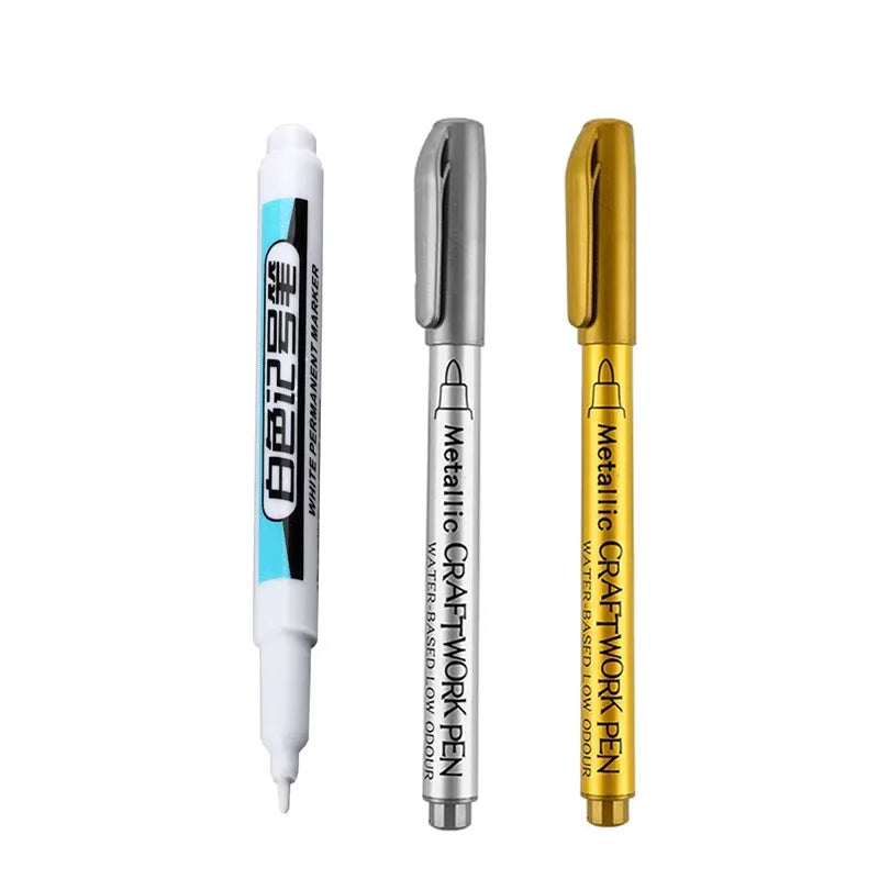 1/3/4Pcs White Permanent Paint Pen set for Wood Rock Plastic Leather Glass Stone Metal Canvas Ceramic Deep Hole Marker 0.7mm