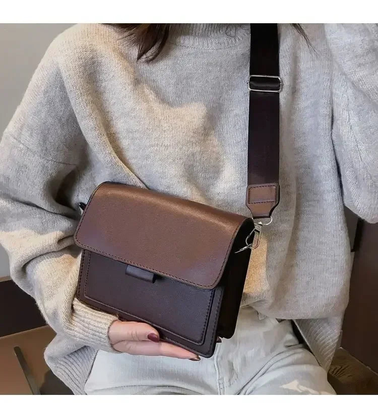 Women PU Leather Crossbody Bag Fashion Shoulder Messenger Handbag Small Flap Bag for Travel