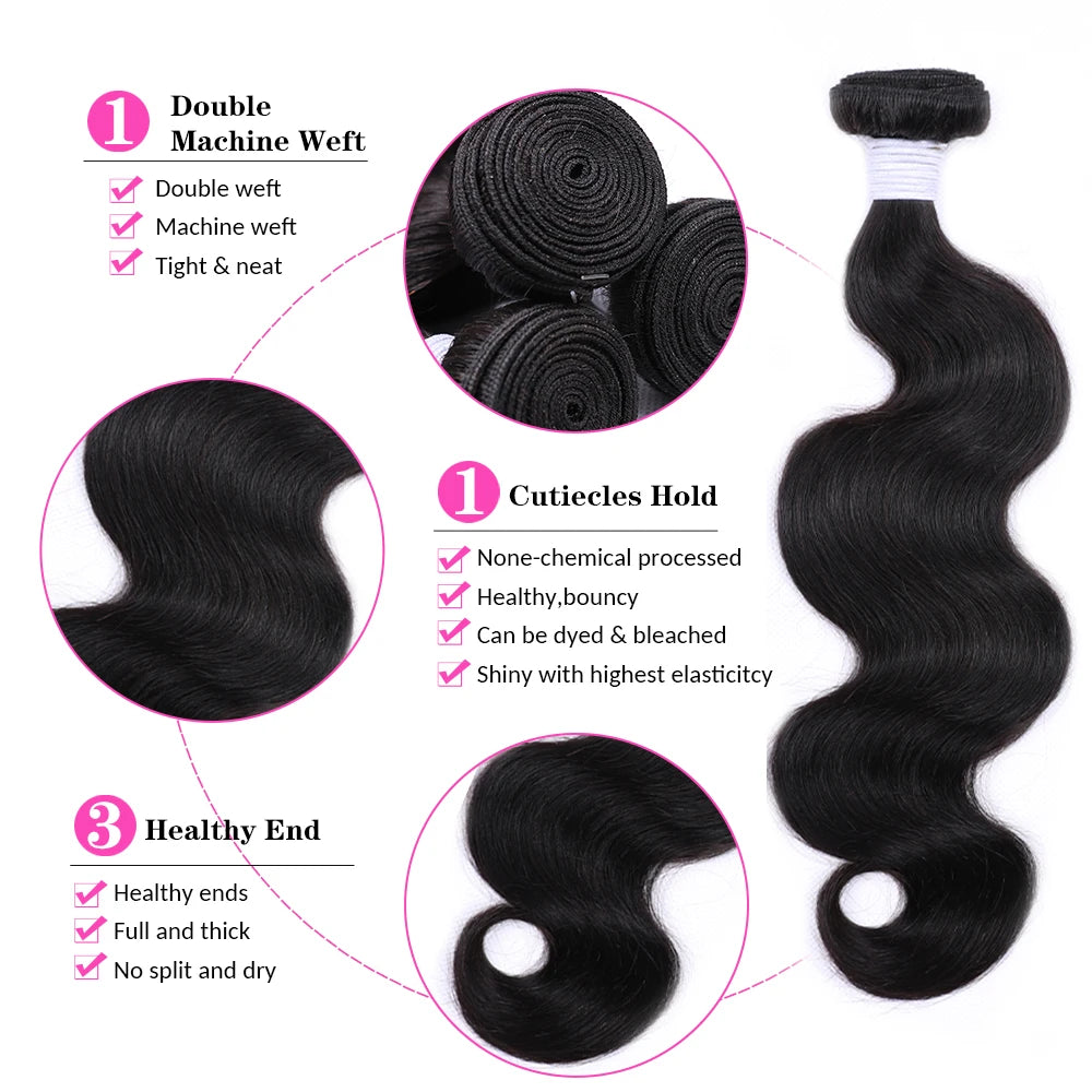 Extensions de cheveux humains ondulés bouclés, tissages brésiliens, lots de cheveux humains 10-26 38 40 pouces 1/3/4 lots 50g
