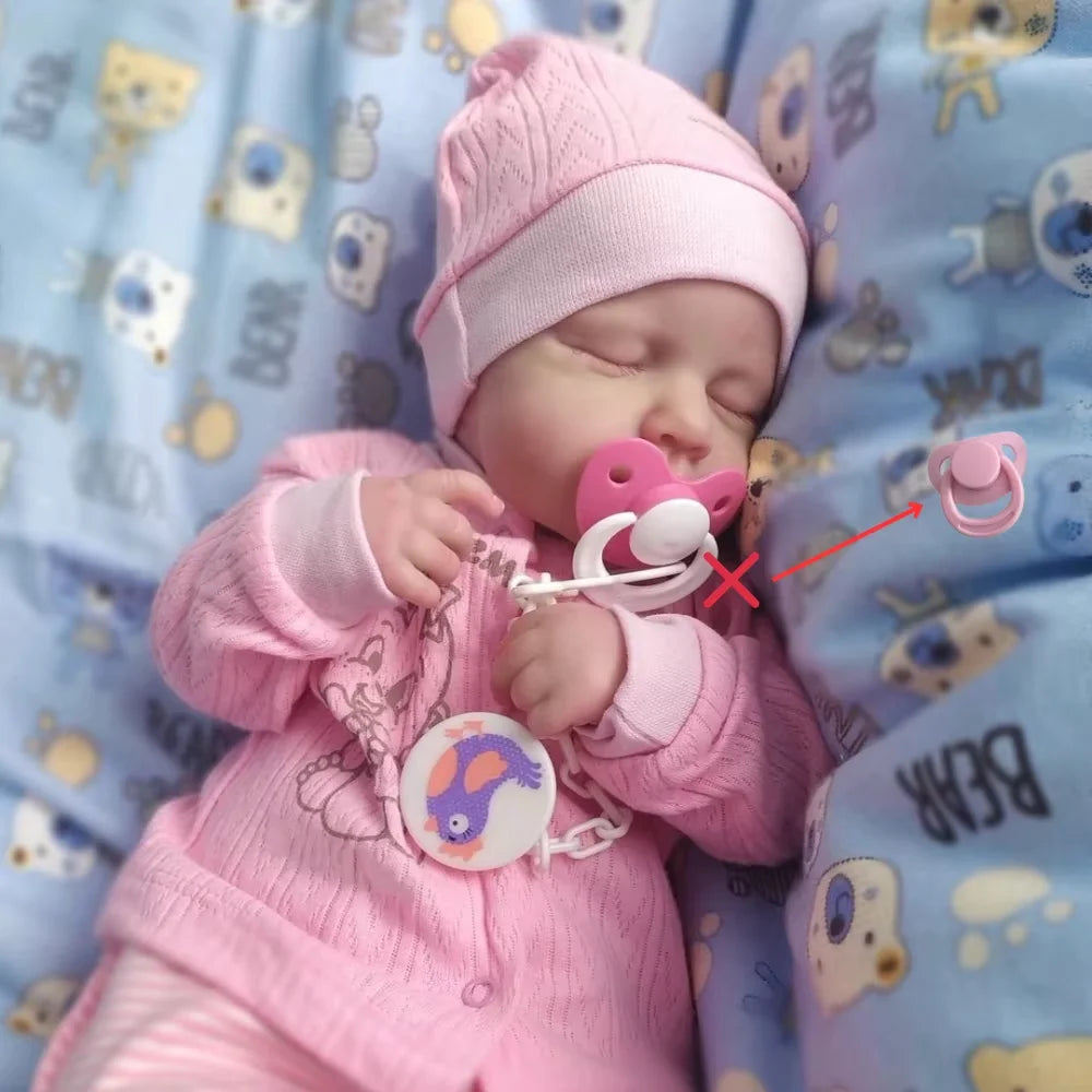 MRB 50CM Realistic Finished Bebe Reborn Silicone Vinyl Cloth Body Doll LouLou Handmade Toy For Girls Christmas Gift - Shoppiline