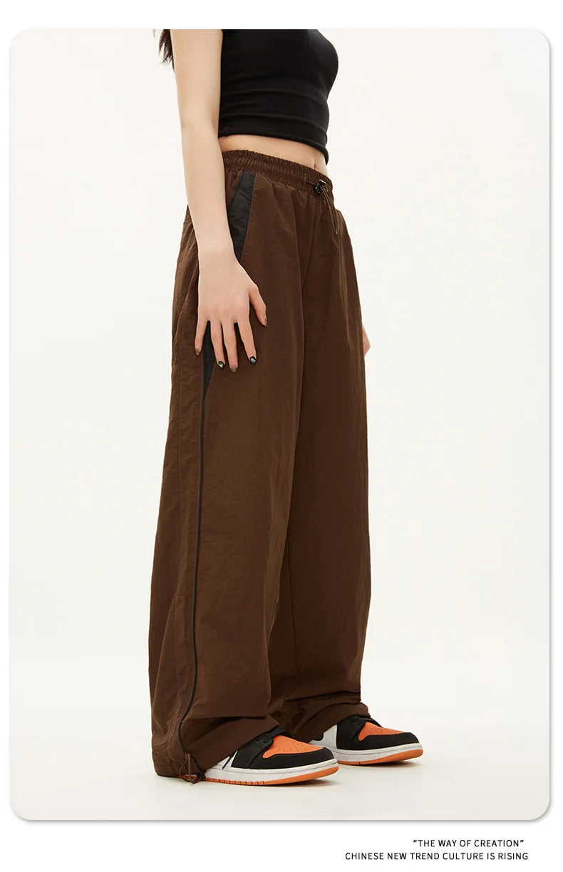 Damen lässige Jogginghosen Mode Streetwear Übergroße Sport-Weite Beinhosen Hip Hop Y2k Sweatpants High Waist Baggy Hosen