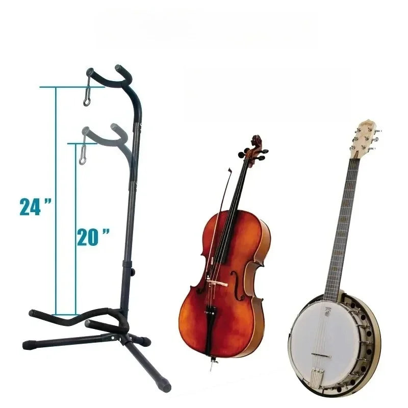 Adjustable Universal Guitar Stand - Foldable ABS/Silicpne Type A Iron Stool-style Guitar Stand Portable Folding Stand Carry