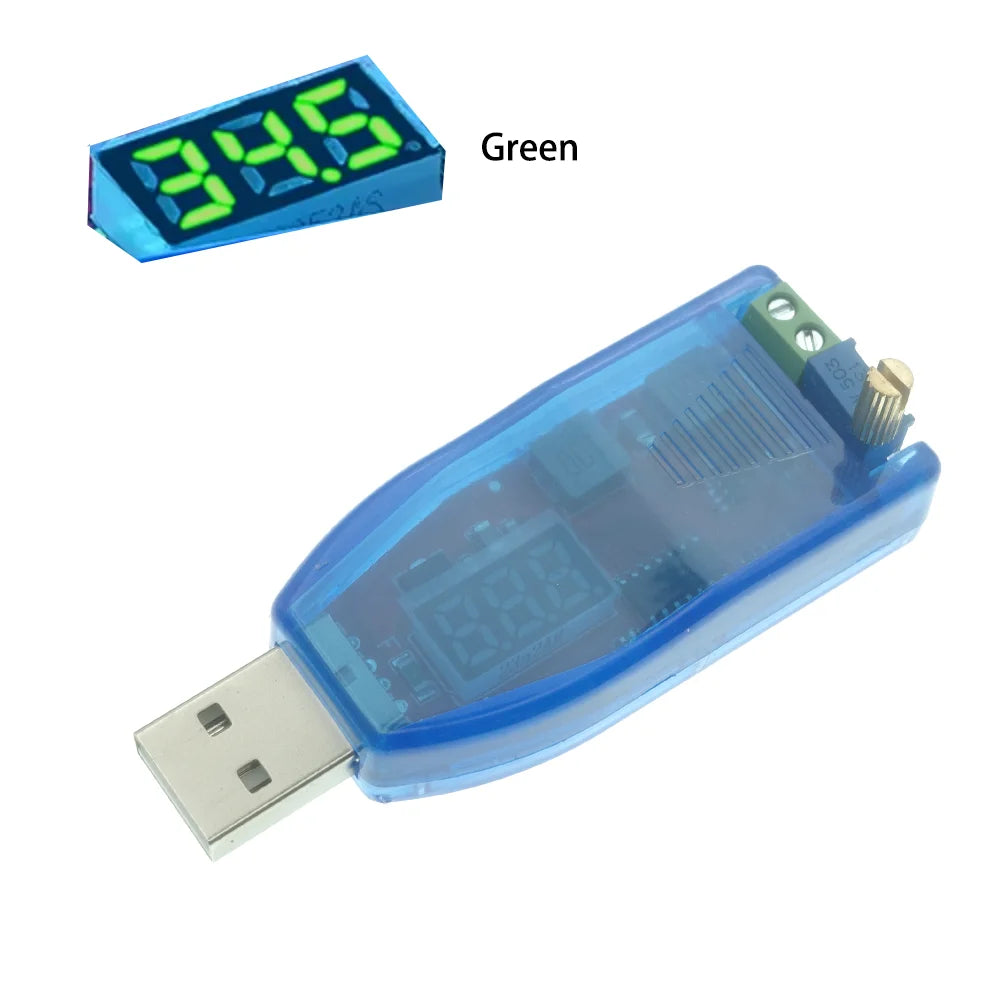 USB DC-DC Buck Boost Converter, 5V Input to 1-24V Adjustable Voltage Regulator Module with Potentiometer LED Power Supply Module