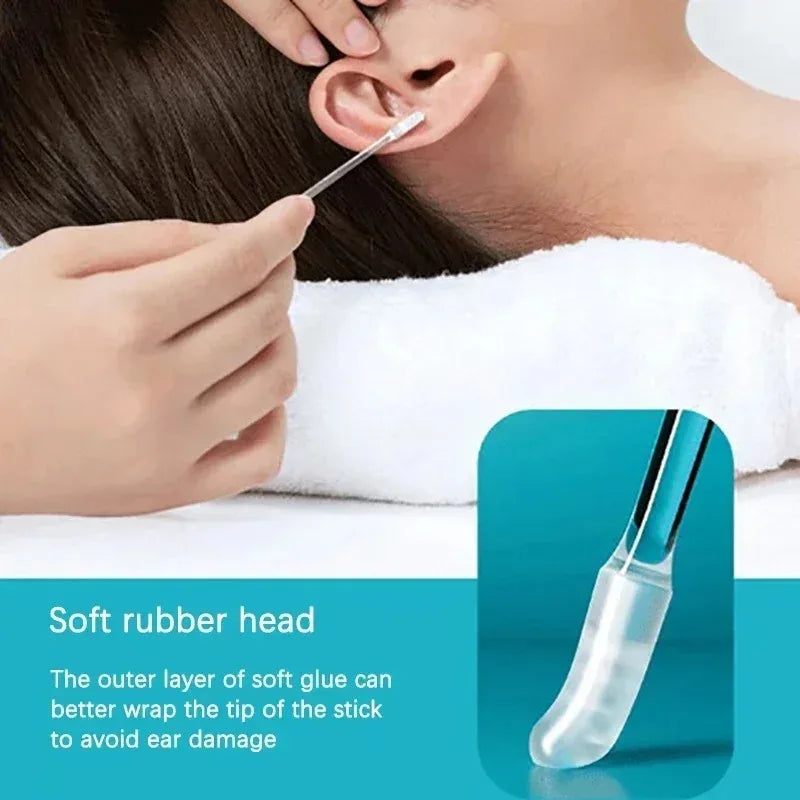 Sticky Ear Digger Tool Spiral Ear Wax Cleaner Soft Not Hurt Ear Pick Digging Spoon Safe Ear Cleaning Cotton Swabs