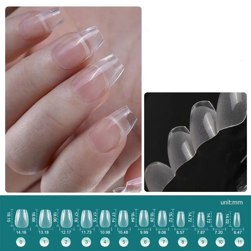 Nail Tips Full Cover Soft Gel False Nail Capsules Various Shapes and Styles for Professional Nail Extension DIY 120Pcs