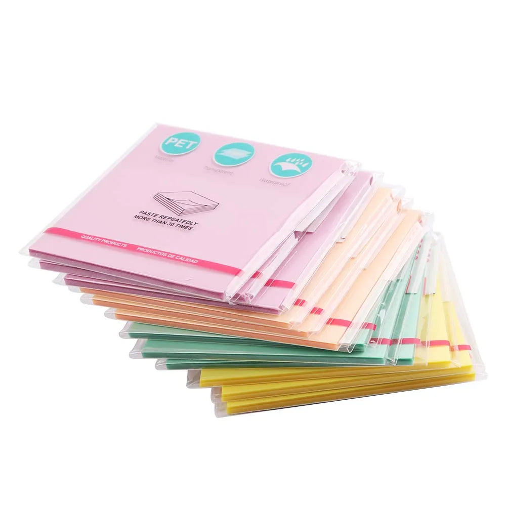 50 Sheets Creative Transparent PET Waterproof Sticky Notes Notepads - School Stationery & Office Supplies