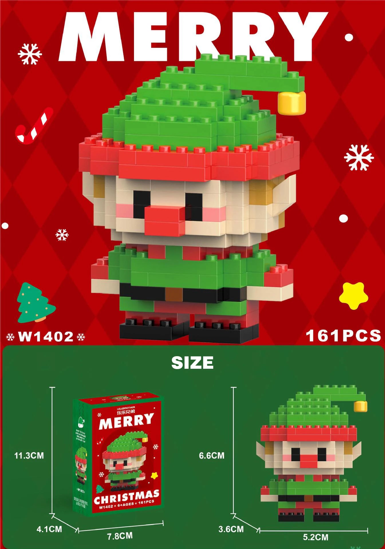 DIY Christmas Santa Claus Building Blocks Set Christmas Themed Brick Ornaments Mini Block Figures Christmas Birthday Gifts