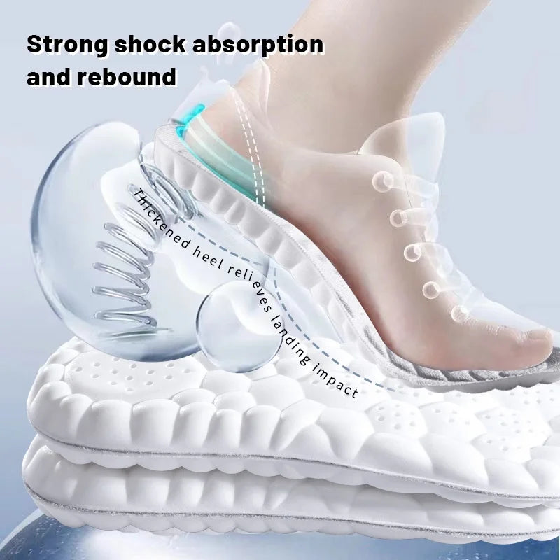 Latex Sport Insoles Soft High Elasticity Shoe Pads Orthotic Breathable Deodorant Shock Absorption Arch Support Insole New