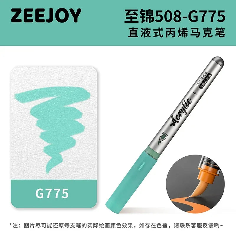 ZEEJOY 120/12/1 Colors Direct Liquid Acrylic Marker Pens Waterproof Pen Soft Brush Nib for Manga School Art Supplies Stationery