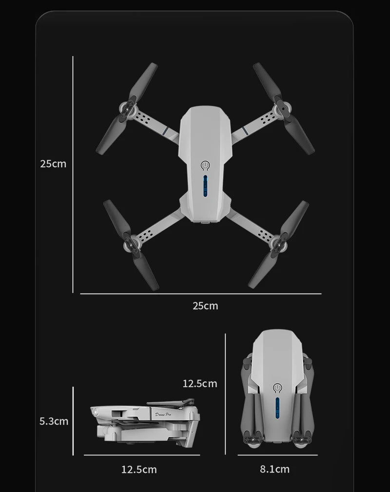 E88 ProIntelligent Folding Drone Supports single/Dual Camera Switching 4KPicture Quality+Wide-angle Shooting WiFiDirect Real-Tim - Shoppiline