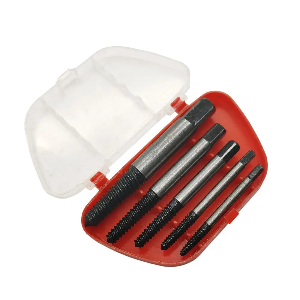 5Pcs Screw Extractor Center Drill Bits Guide Set Broken Damaged Bolt Remover Removal Speed Easy Set