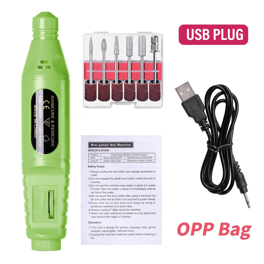 Professional Nail Drill Machine Set Remove Nail Sander Gel Polish Remover Tools Driller Manicure Nail Accessories Nail tools