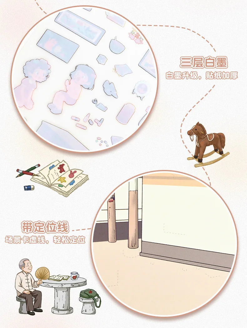 Kawaii convenience store 3D Childhood memories Landscape Sticker DIY Pocket Cabin Scene Halloweengifts