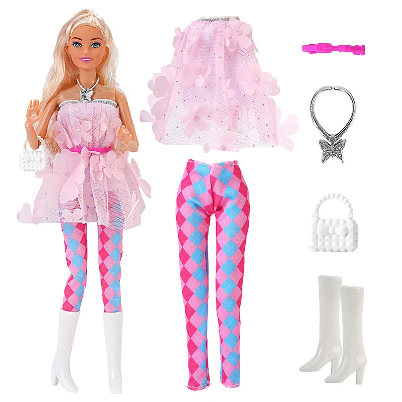 NEW Fashion Clothes For Doll 30cm Daily Sportwaer Winter Sweater Pants Plush Coat Shoes For Doll Mini Accessories Christmas Gift - Shoppiline