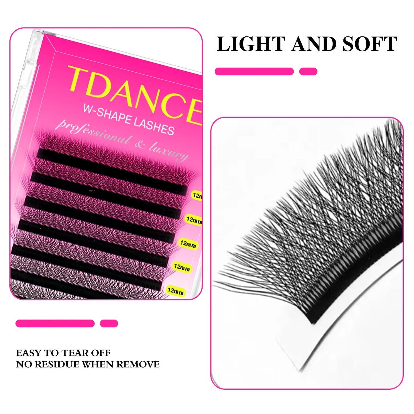 TDANCE 3D 4D 5D 6D Premade Fans Eyelash Extension W Style Faux Mink Natural Soft Bloom Lash Automatic Flowering Volume Eyelashes