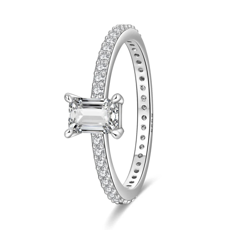 Rings For Women 925 Silver Color Zircon Winding Line Geometric Star Ring Engagement Wedding Romantic Valentine Fine Jewelry Gift