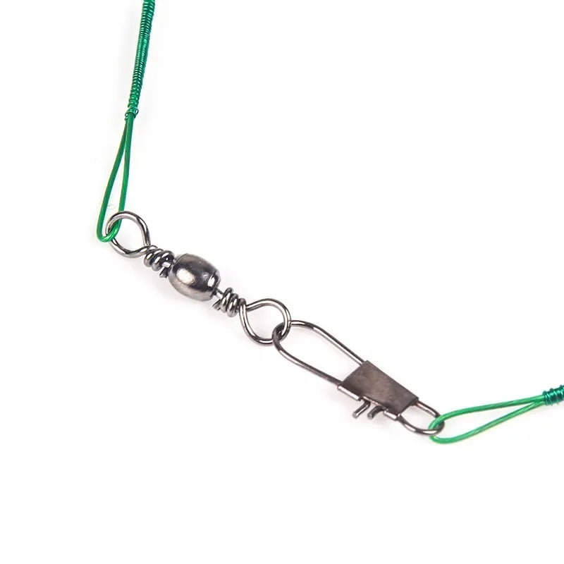 20pcs Anti Bite Steel Fishing Line Steel Wire Leader With Swivel Fishing Accessory Lead Core Leash Fishing Wire 15CM-50CM