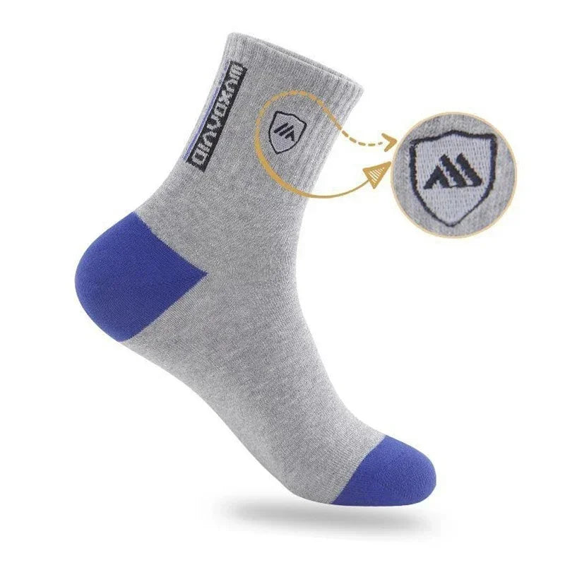 2026 New 5/10 Pairs Men's Sports Crew Socks Breathable Moisture Wicking Anti-Odor Basketball Running Socks