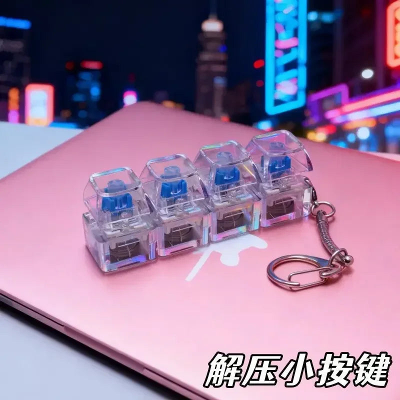 Keychain LED lights for relieving stress and anxiety, keychain keyboard toys, portable office desk accessories, office gifts