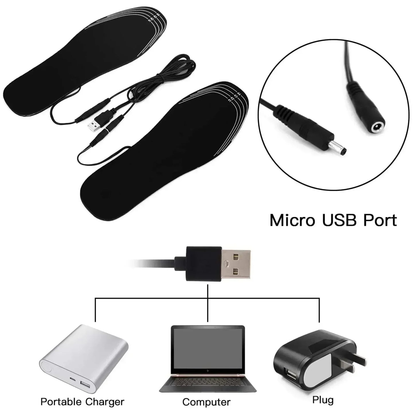 USB Heated Insoles for Shoes Electric Foot Warming Pad Winter Feet Warmer Sock Mat Outdoor Sports Shoe Heating Insole