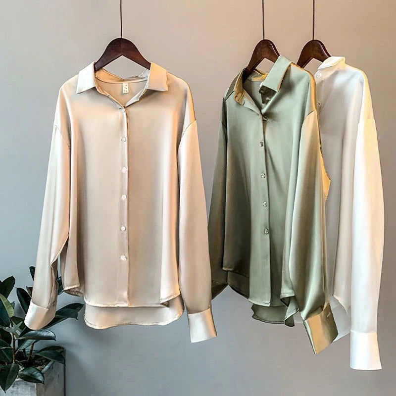 2025 Printemps Chemises et Blouses Nouveaux Cardigans Pullover Femme Haut Tricoté Coréen Manches Longues Revers Bouton Élégance Doux Manteaux Décontractés