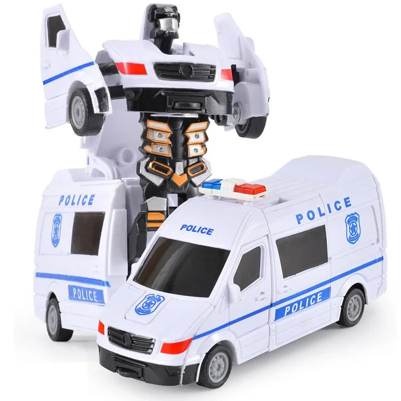 Verformbares Spielzeugauto, Trägheitsaufprall, Ein-Knopf-Verformung, Jungenpuzzle, Kollisionsverformung, Autobot-Roboter