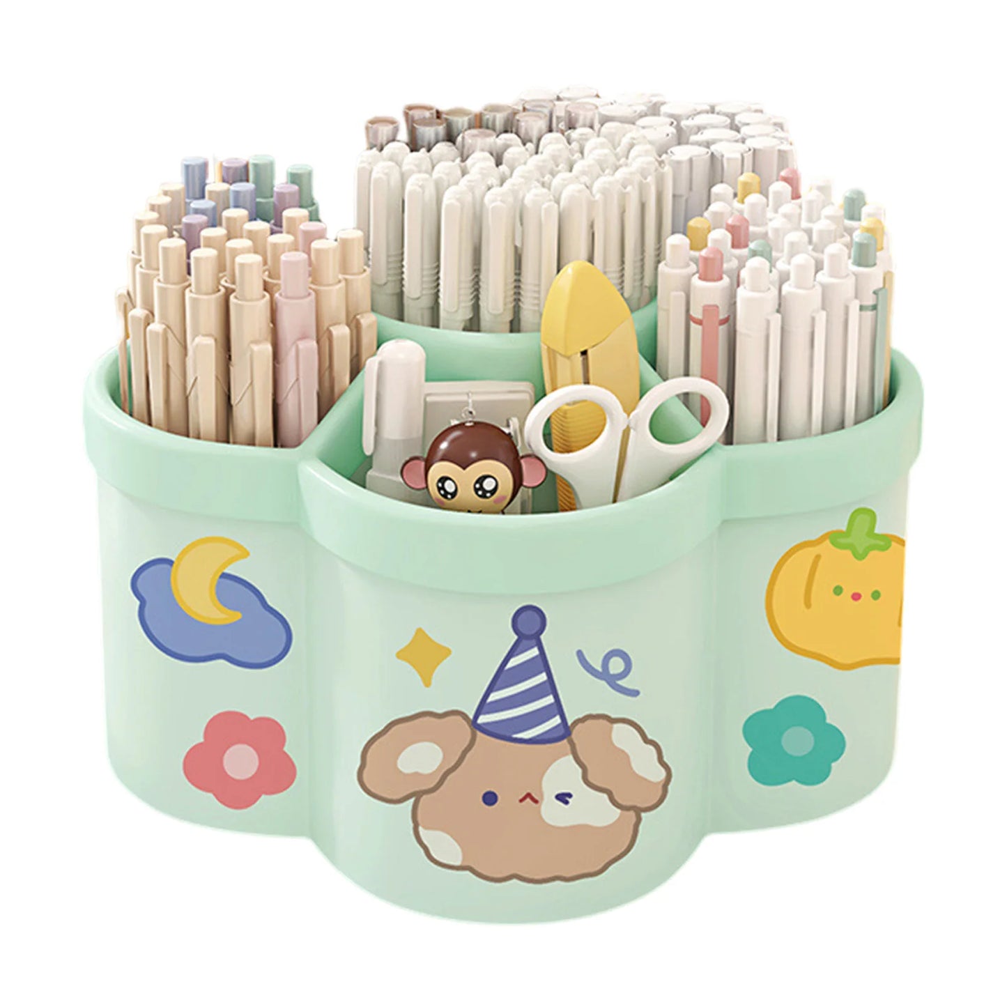 Rotating Pen Holder Desk Organizers Large Capacity Pen Storage Box Cosmetic Brush Organization Box Study Dormitory Accessories - Shoppiline