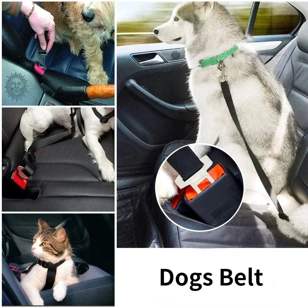 Adjustable Pet Dog Car Seat Belt Leash Heavy Duty Durable Nylon Pet Safety Harness Universal for Vehicle  Heavy Duty Sturdy