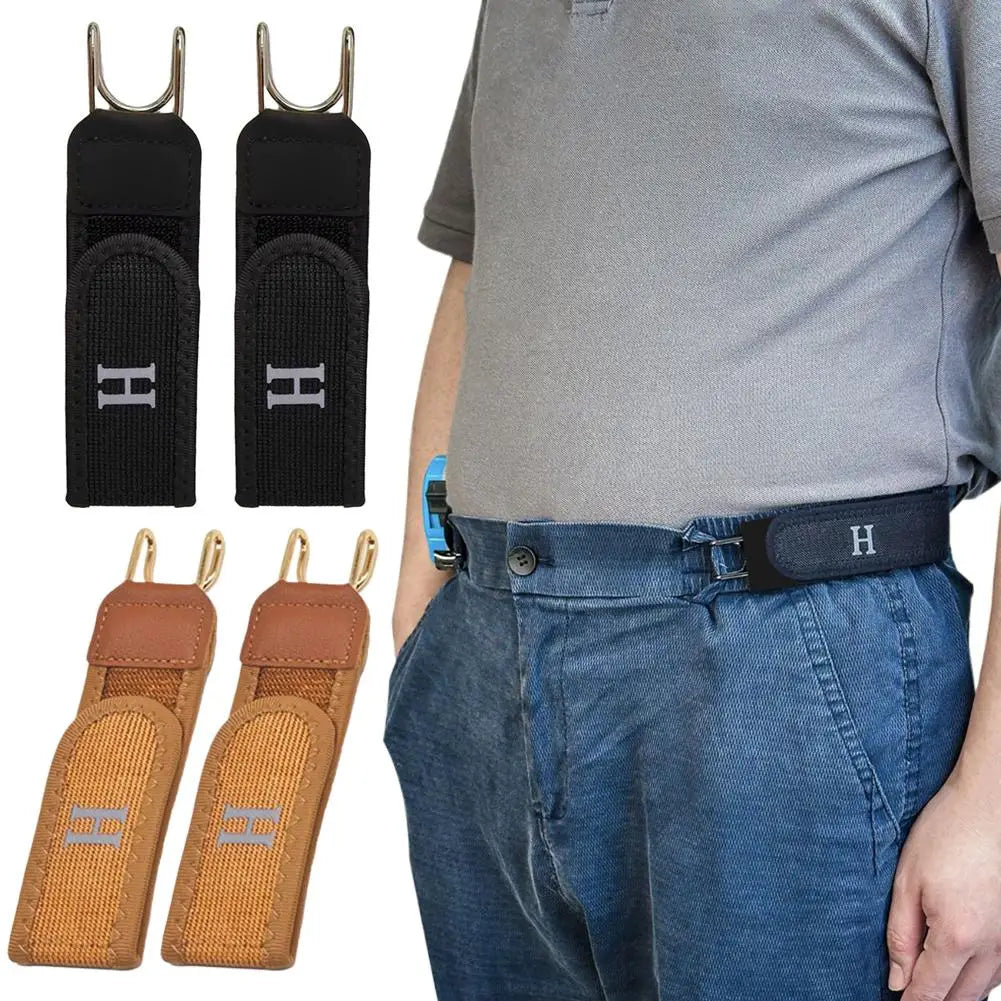 New Unisex Buckleless Belt Hook Adjustable Comfortable Elastic Velcro Waist Belt For Outdoor Work Daily Carry 1/2/4/8/20pcs