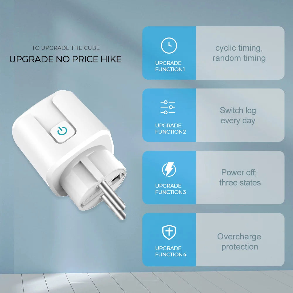 Tuya Wifi Smart Socket EU Plug 16/20A Power Monitor Remote Control SmartLife APP Works with Alexa Yandex Alice Google Assistant
