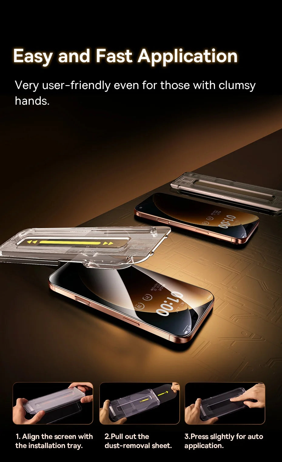 Baseus 0.4mm Corning Tempered Glass for iPhone 17 16 15 14 13 Pro Max Plus Screen Protector Anti-Peeping Auto Installation Film - Shoppiline