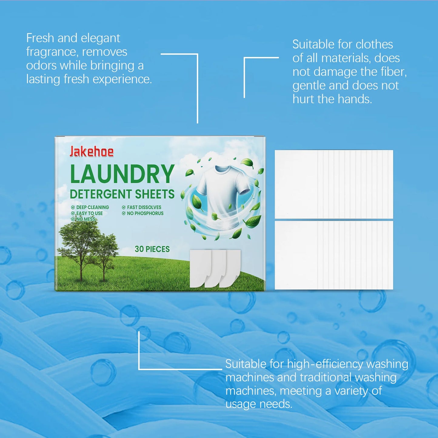 50 PCS/Bag Laundry Tablets Color Absorption Anti-Staining Sheets Anti-String Mixing Washing Accessories Long-lasting Fragrance