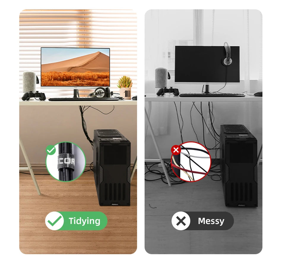 Rocoren Cable Organizer Wire Winder USB Cable Management Charger Protector For Phone Mouse Earphone Cable Holder Cord Protection