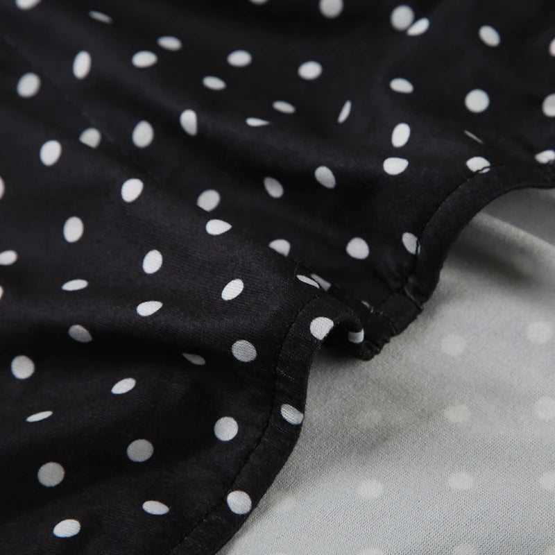 SUCHCUTE Sexy Polka Dot Print Halter Dress For Women Elegant Party Slim Backless Sleeveless Mini Dress Summer Vacation Outfits