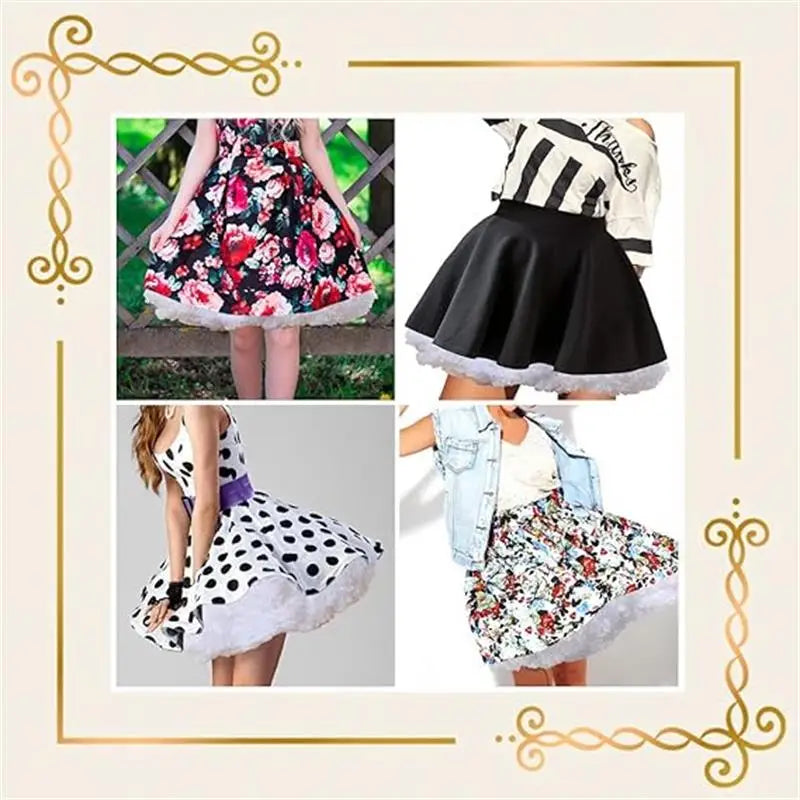 Lowest Pirce Womens 2-Layered Pleated Tulle Petticoat White Black Tutu Puffy Party Cosplay Skirt Lolita Cosplay Bridal Crinoline