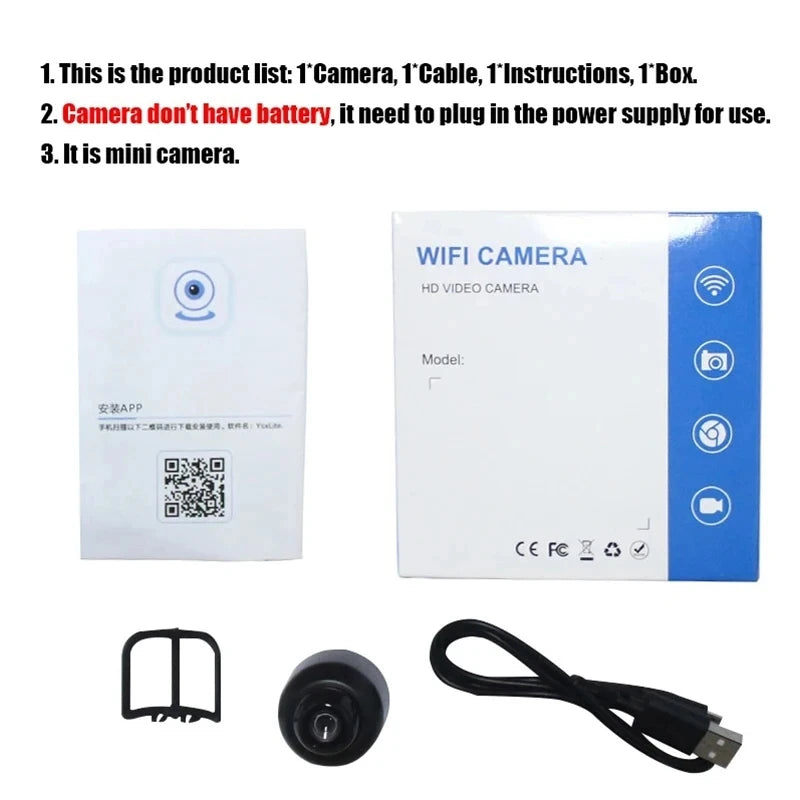 NEW 1080P HD X5 Mini Camera Wireless WIFI Outdoor Indoor Surveillance Camera with Cyclic Recording for Camping Home Security