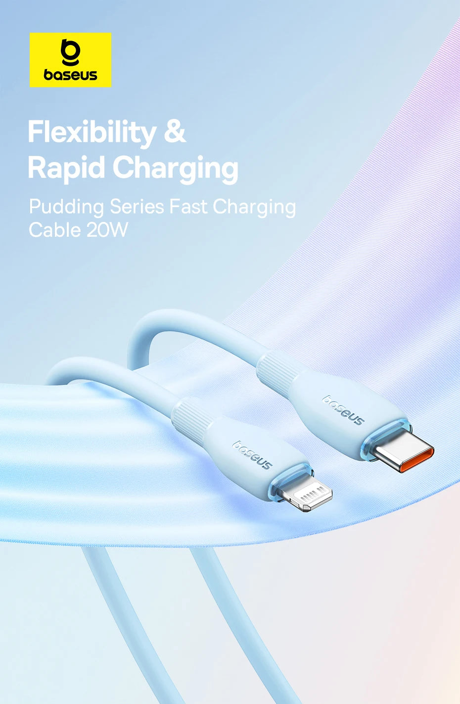 Baseus TPE 20W USB C Cable For IPhone 14 13 12 11 Pro Max XS Fast Charging Cable Type C To Lighting Date Wire For iPad Macbook