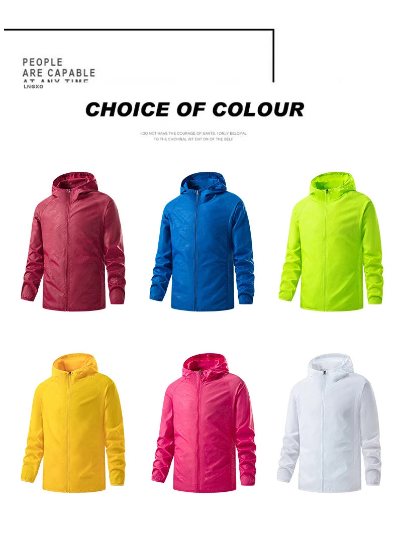 LNGXO Men Women Waterproof Hiking Jackets Sun Protection Windbreaker Camping Climbing Outdoor Rain Coat Unisex Portable Clothes