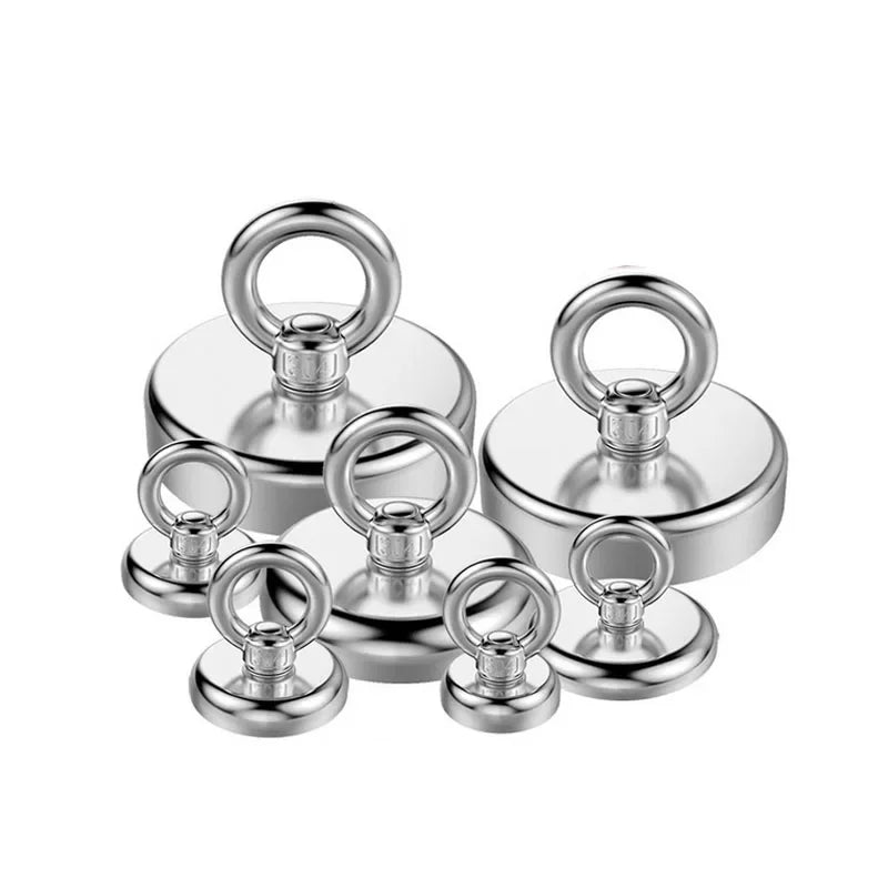 Super Strong Suction Salvage Helper, Made of N52 Heavy Rare Earth Material, with Countersunk Hole and Eyebolt Suction metal
