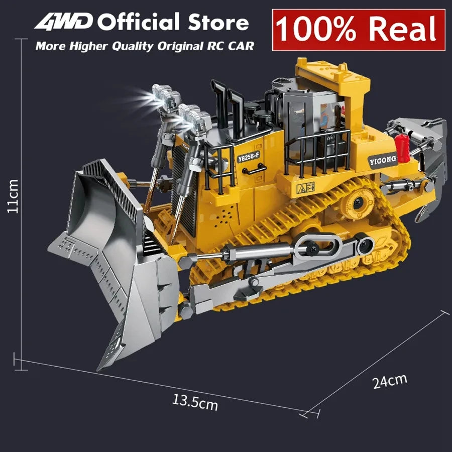 4WD Remote Control Excavator 4x4 Alloy Dump Truck Bulldozer Radio Model RC Car Construction Vehicle Toy Children Kids Gifts - Shoppiline
